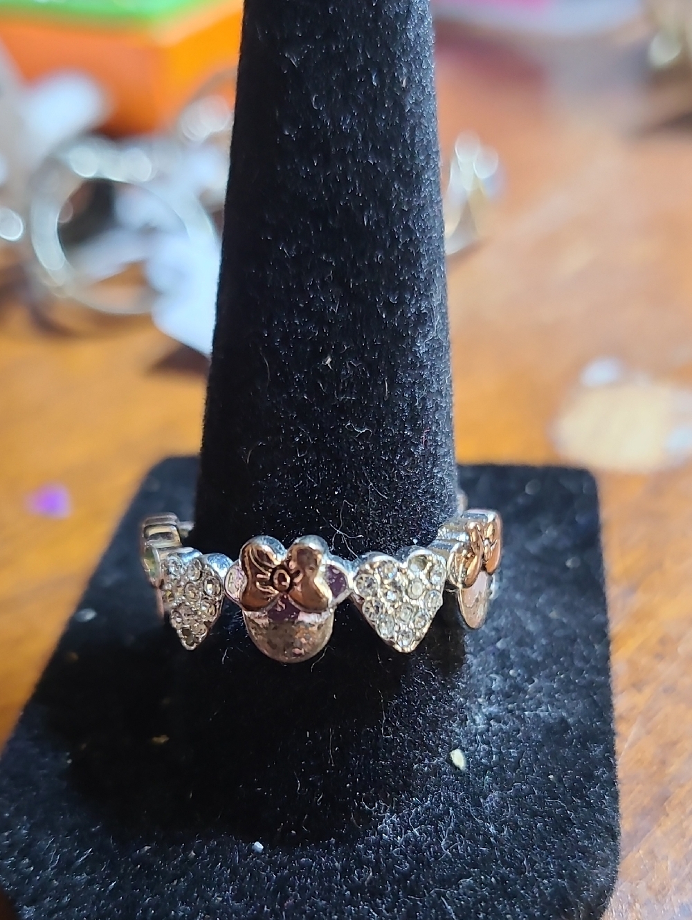 Disney Minnie Mouse Two-Tone Crystal Heart Ring
